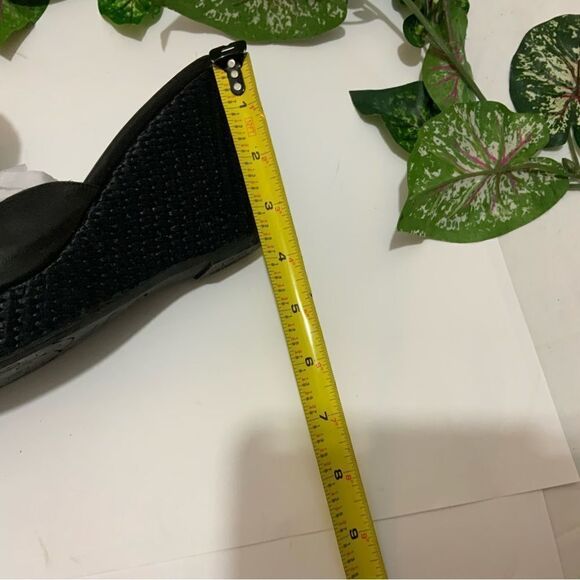 Italian Brighton heel metallic leather Siren wedge black - Picture 11 of 14